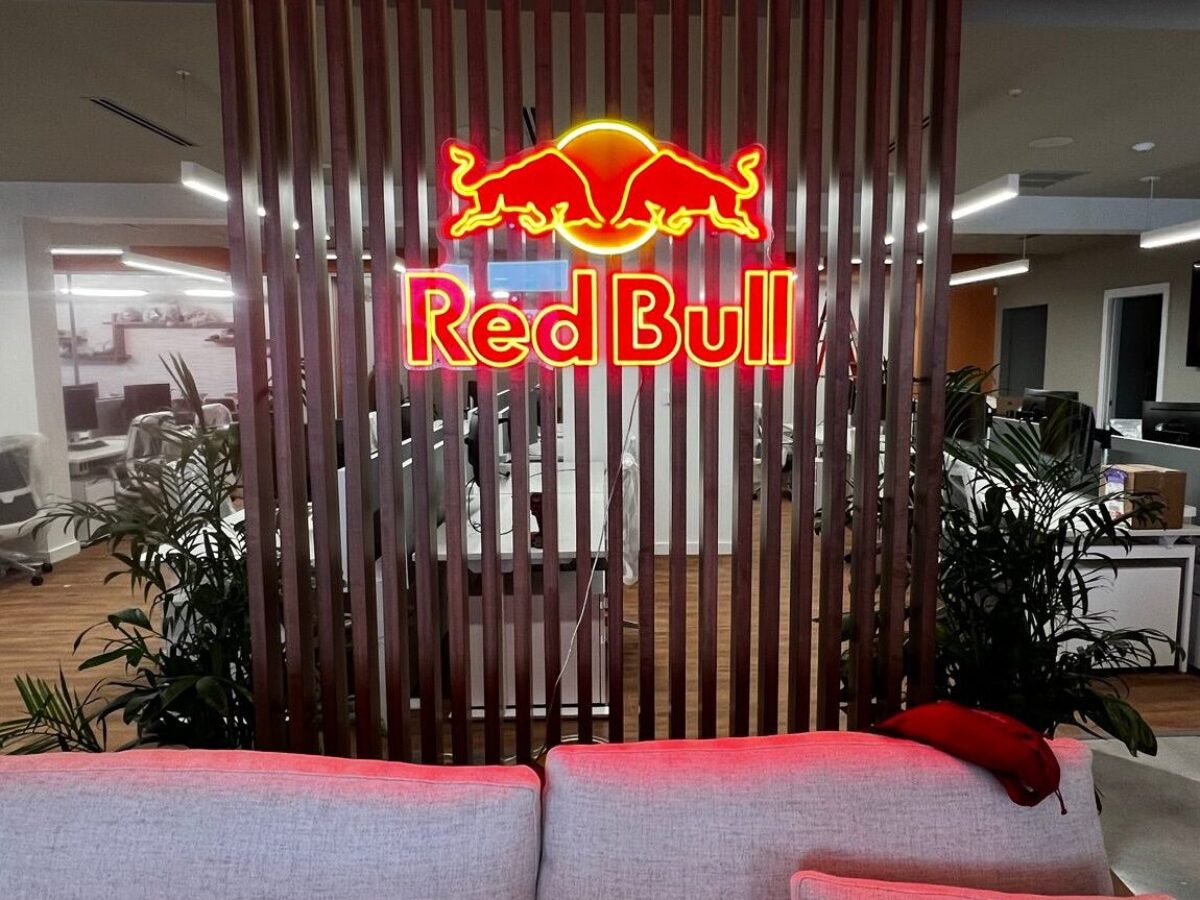 RedBull LED Neon Sign | Bold Branding for Wynwood Office