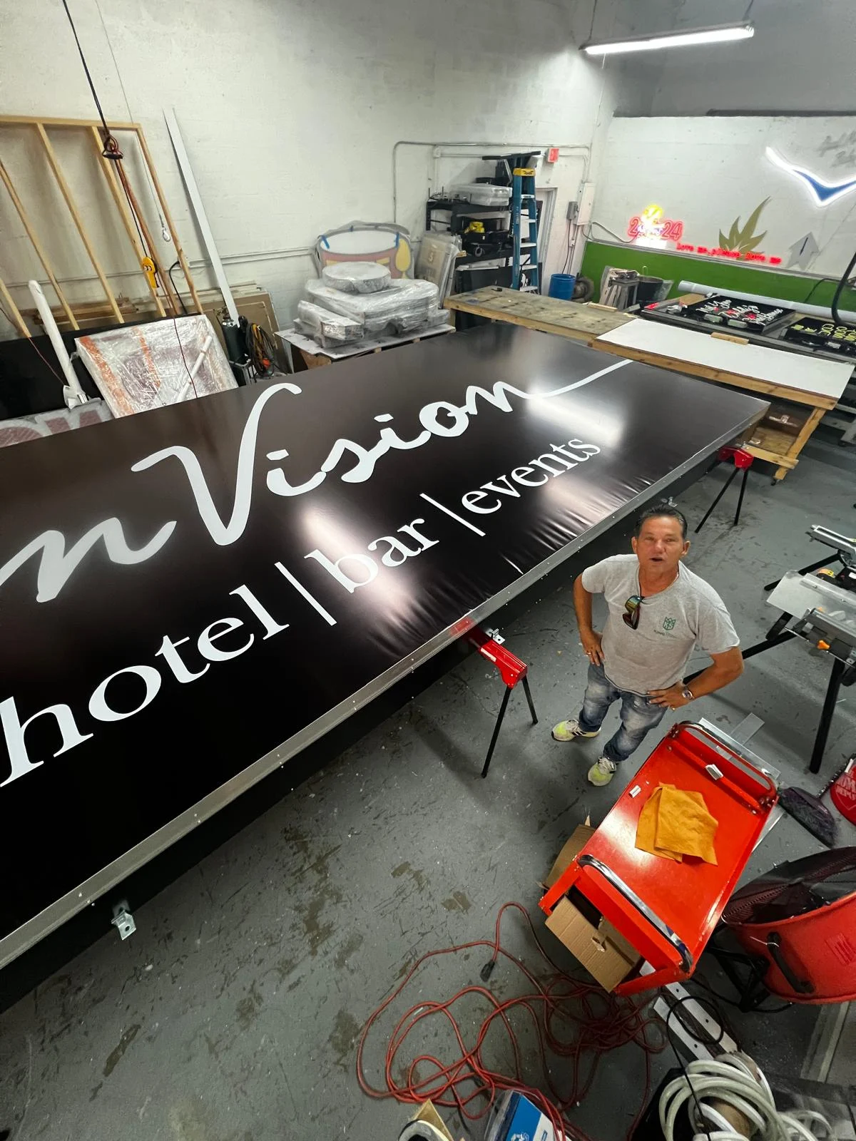 Testing Hanley LED illumination for brightness and consistency in the sign