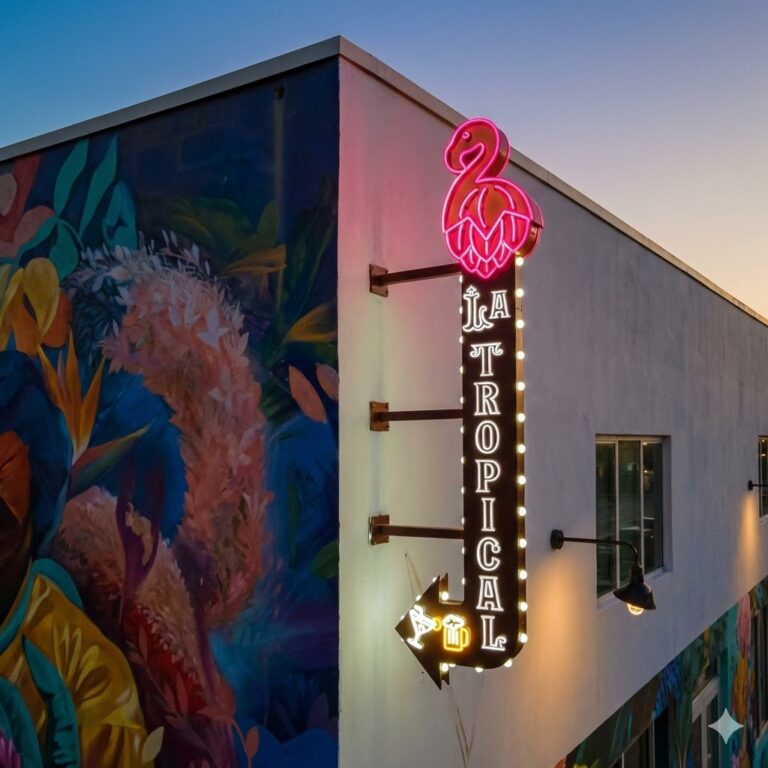 La Tropical illuminated projecting blade sign by King Signs Miami